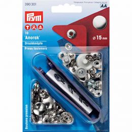 15mm Silver | Anorak Press Fasteners & Tool | Prym