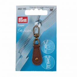 Prym Zip Puller | Leather Tab - Brown