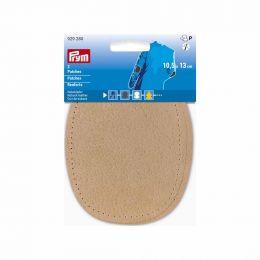 Patches - Sew On - Nubuck Leather | Oval 10.5x13cm | Beige