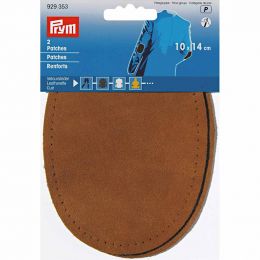 Patches - Sew On - Sueded Leather | Oval 10x14cm | Camel