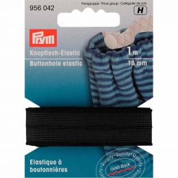 Buttonhole Elastic, 18mm x 1m - Black | Prym