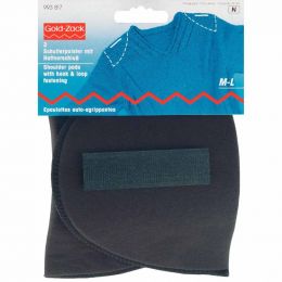 Set-In Shoulder Pads | Hook & Loop Fasten | Any Clothing | M-L, Black | Prym