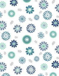Windsong Meadow Fabric | Blossom Toss White