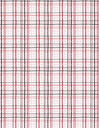 Happy Hearts Fabric | Plaid White