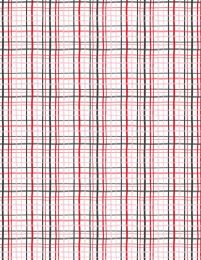 Happy Hearts Fabric | Plaid White