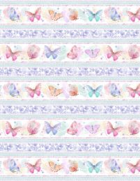 Winged Whisper Fabric | Repeating Stripe