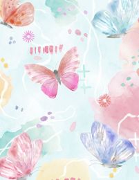 Winged Whisper Fabric | Large Butterflies Multi