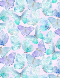 Winged Whisper Fabric | Packed Butterflies Purple