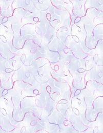 Winged Whisper Fabric | Swirling Confetti Purple