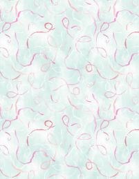 Winged Whisper Fabric | Swirling Confetti Teal