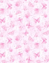 Winged Whisper Fabric | Butterflies & Confetti Toss Pink
