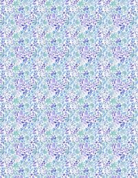 Winged Whisper Fabric | Floral Ditsy White/Teal
