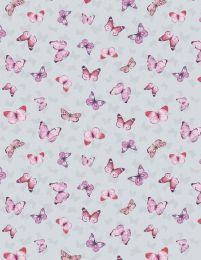 Blush Garden Fabric | Butterfly Grey