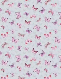 Blush Garden Fabric | Butterfly Grey