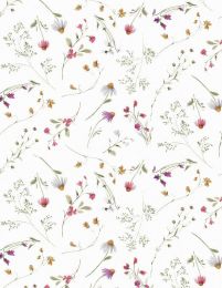 Blush Garden Fabric | Small Floral White