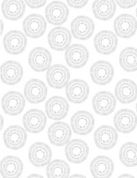 Circle Burst Extra Wide Fabric | White On White