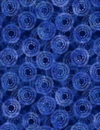 Circle Burst Extra Wide Fabric | Blue