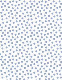 On The Dot Fabric | Light Blue On White