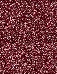 Proud Rooster Fabric | Leaf & Berries Toss Burgundy