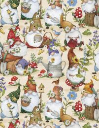 Gnome & Garden Fabric | Packed Gnomes