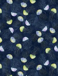 Paradise Bay Fabric | Jellyfish Toss Navy
