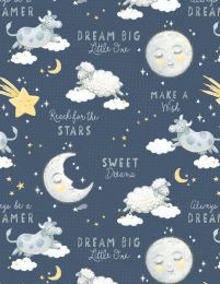 Reach For The Stars Fabric | Large All over Navy