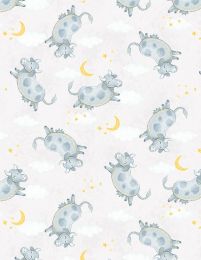 Reach For The Stars Fabric | Cow Toss White