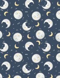 Reach For The Stars Fabric | Moon Toss Navy