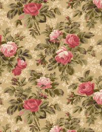 Pathways Fabric | Medium Floral Tan