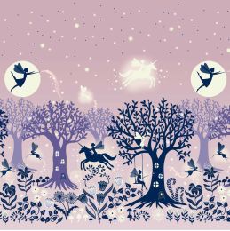 Glow Fairies Lewis & Irene Fabric | Double Edge Border Pink
