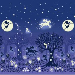 Glow Fairies Lewis & Irene Fabric | Double Edge Border Dusk