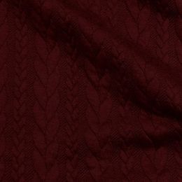Cable Knit Jersey Fabric | Burgundy