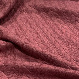 Cable Knit Jersey Fabric | Mauve