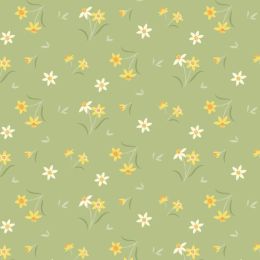 Cassandra Connolly Joys Of Spring Fabric | Daffodil Delight Spring Green