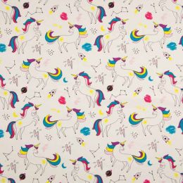 Jersey Cotton Fabric | Unicorn Off White