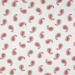 Jersey Cotton Fabric | Paisley Off White