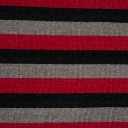Chenille Knit Fabric | Stripe Multi Red