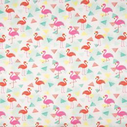 Jersey Cotton Fabric | Flamingo White