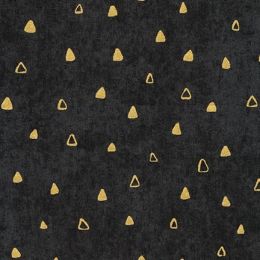 Metallic Robert Kaufman Fabric | Gustav Klimt - Jewel Triangles Black