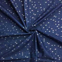 Denim Fabric Embossed Metallic | Star Blue