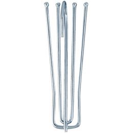 Deep Pleat Long Neck Hooks | Metal - Silver | Multi Pack Options