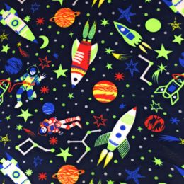 Printed Anti Pil Polar Fleece | Space Man