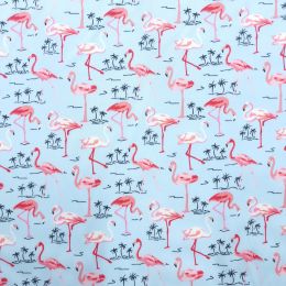 Cotton Print Fabric | Funky Flamingo Sky