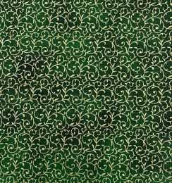 Stitch It Metallic Christmas Fabric | Festive Filigree Green