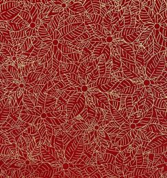 Stitch It Metallic Christmas Fabric | Poinsettia Red