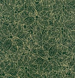 Stitch It Metallic Christmas Fabric | Poinsettia Green
