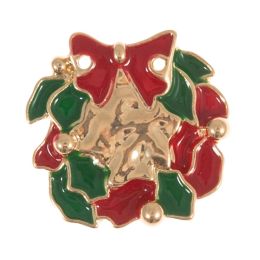 Deluxe Enamel Button | Wreath