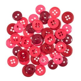 Craft & General Purpose Buttons | Assorted Red, 125pcs