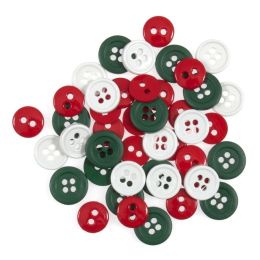 Craft & General Purpose Buttons | Assorted Festive Red & Green, 125pcs