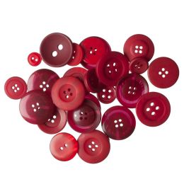 Craft & General Purpose Buttons | Assorted Red, 50g